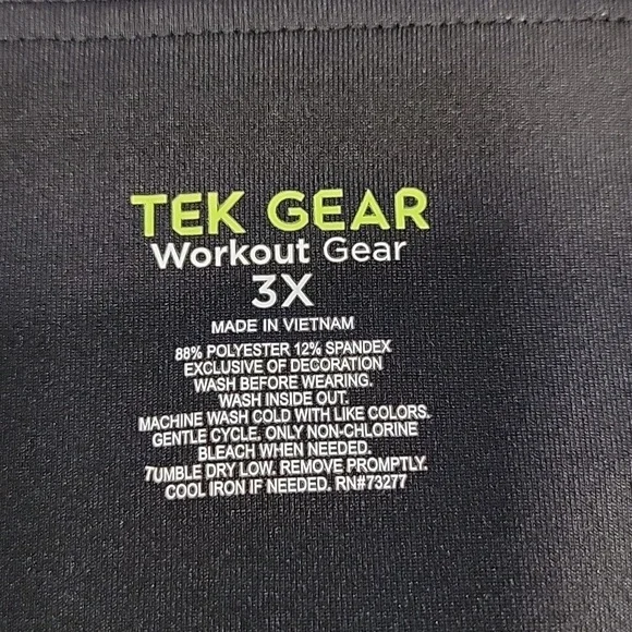 Tek Gear Size 3X High-Waisted Capri Leggings in Black Tropical, Like New Cond. - Picture 15 of 15